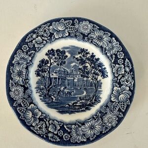 Staffordshire Liberty Blue Monticello Bread and Butter Plate 6”